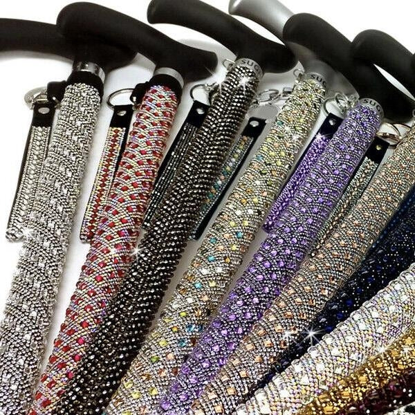 Blue Skies Lightweight Crystal Rhinestone Bedazzled Fashion Cane -  Fashionable Wooden Bling Walking Stick for Balance Assistance