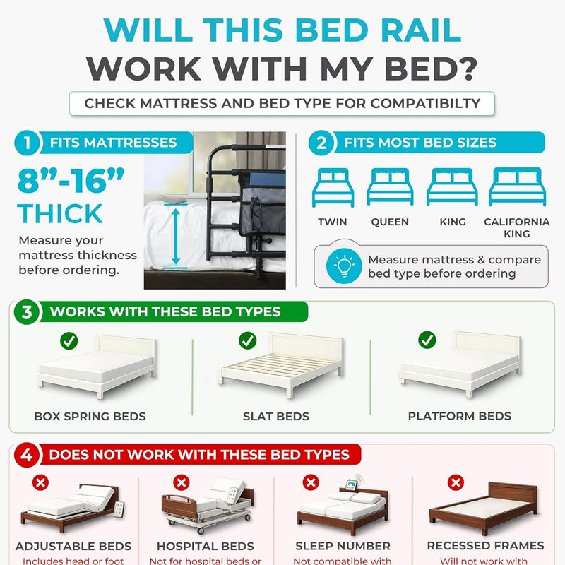 Stander Wonder Pivot Bed Rail Tall (8020)