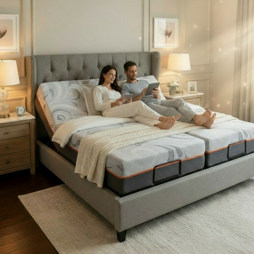 ULTRAMATIC - Posture-Plus 4.5 Adjustable Base & PurCarbon-11 Mattress Sleep Package