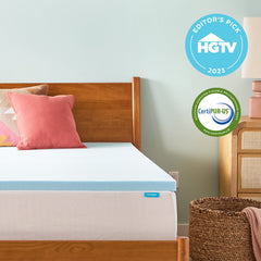 2 Inch Blue Gel L-Spa Memory Foam Topper